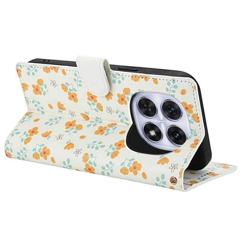 Housse Xiaomi Redmi Note 15 5G / 4G / Poco M8 5G Fleurettes à Lanière