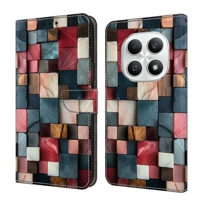 Housse Xiaomi Redmi Note 15 5G / Poco M8 5G avec Support Pliable - Motif Briques Colorées