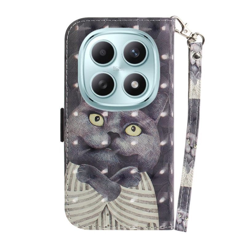 Housse Xiaomi Redmi Note 15 5G / Poco M8 5G Chat Gris à Lanière