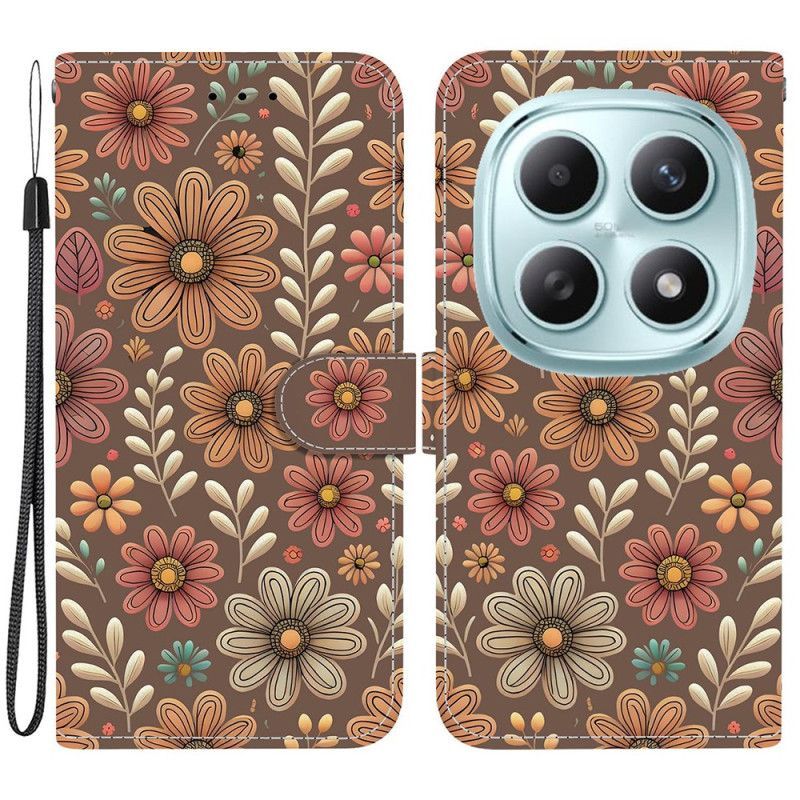Housse Xiaomi Redmi Note 15 5G / Poco M8 5G Fleurs Marrons