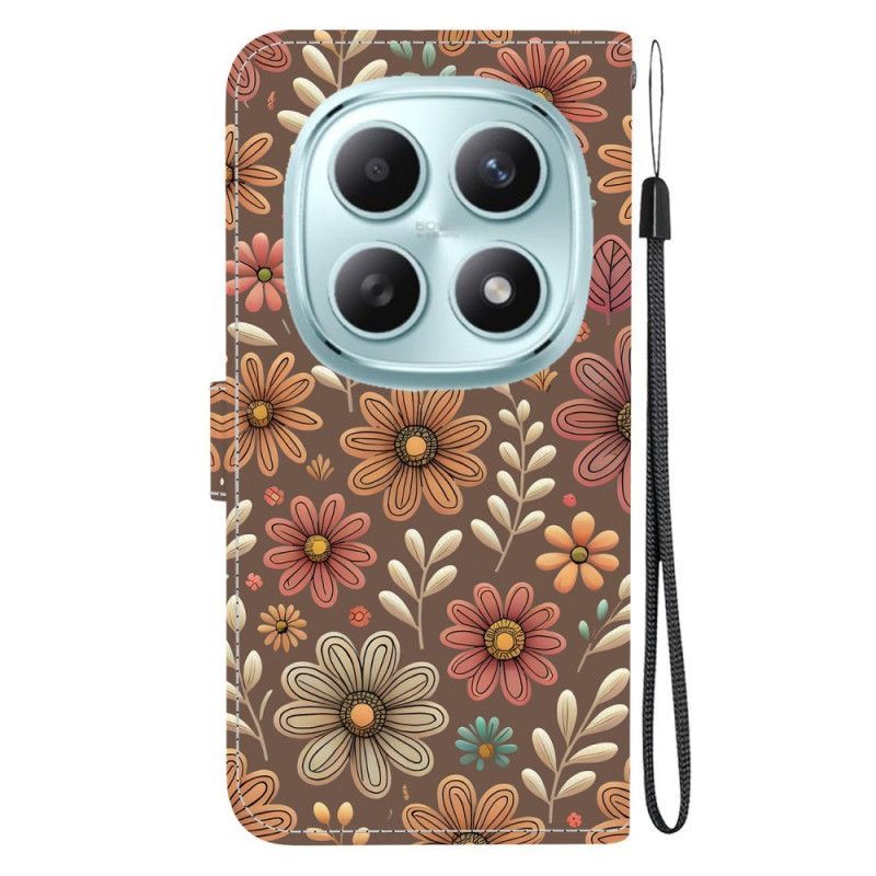 Housse Xiaomi Redmi Note 15 5G / Poco M8 5G Fleurs Marrons