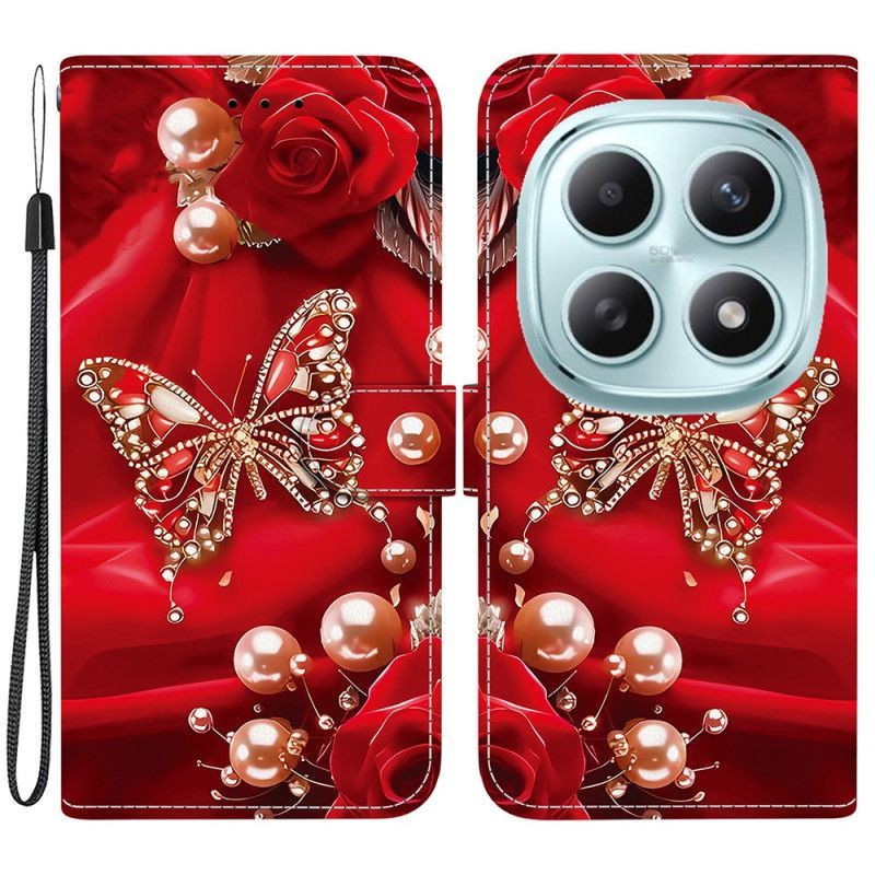 Housse Xiaomi Redmi Note 15 5G / Poco M8 5G Papillon Rose Nacré