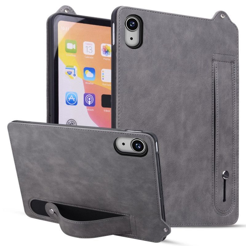 Coque iPad (2025) / 10.9 (2022) Effet Cuir avec Sangle-Support