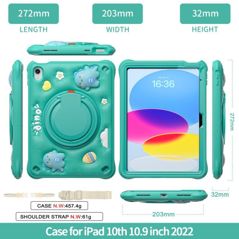 Coque iPad (2025) / 10.9 (2022) Multicouche à Bandoulière