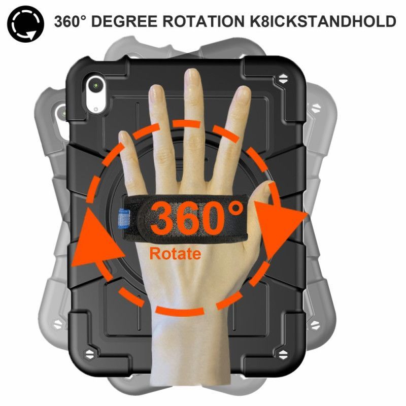 Coque iPad (2025) / 10.9 (2022) Robuste Sangle Rotative et Support