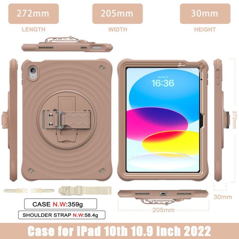 Coque iPad (2025) / 10.9 (2022) Support Rotatif à 360 Degrés et Bandoulière