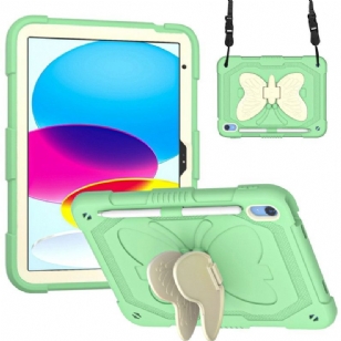 Coque iPad (2025) / 10.9" (2022) Ultra Résistante et Bandoulière Papillon