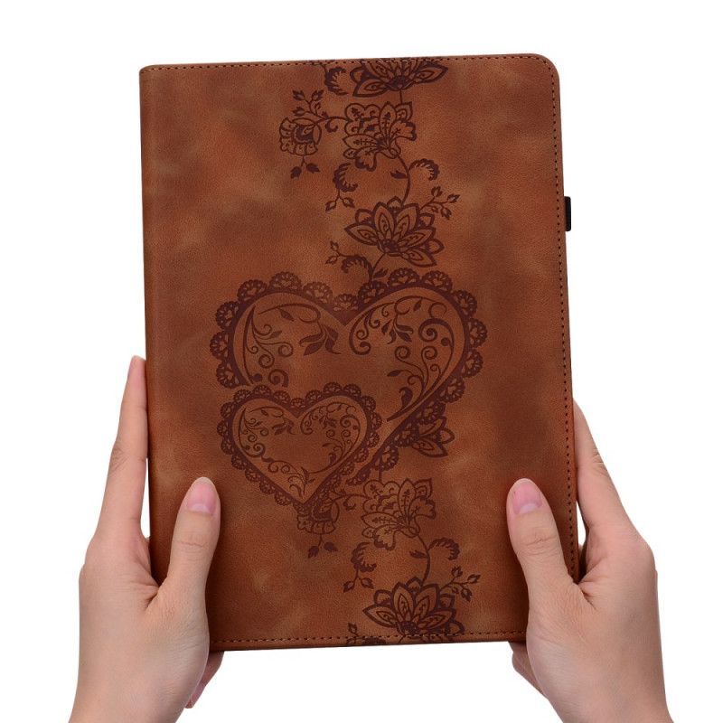 Étui iPad (2025) / 10.9 (2022) Coeurs avec Porte-Stylet