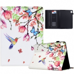 Étui iPad (2025) / 10.9 (2022) Motif Fleurs et Oiseaux