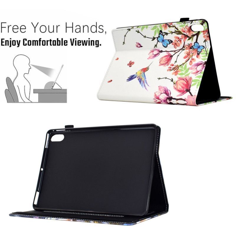 Étui iPad (2025) / 10.9 (2022) Motif Fleurs et Oiseaux