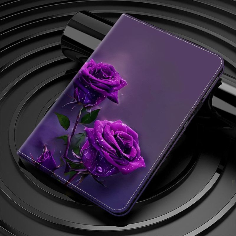 Étui iPad (2025) / 10.9 (2022) Roses Pourpres