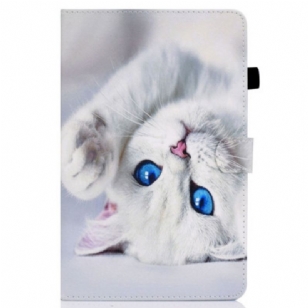 Housse iPad (2025) / 10.9" (2022) Chat Blanc aux Yeux Bleus