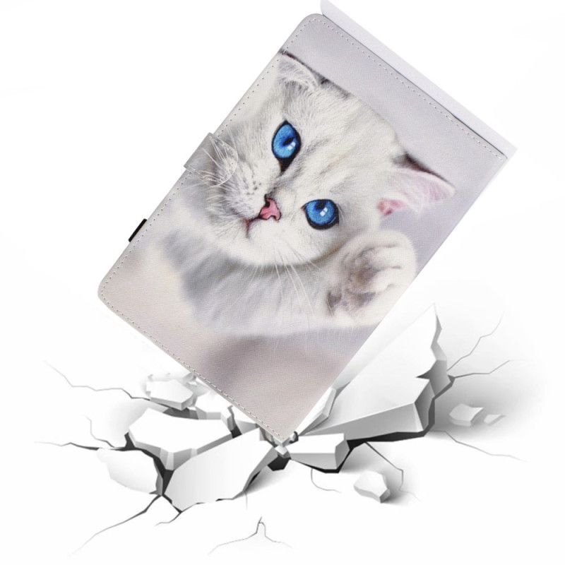 Housse iPad (2025) / 10.9" (2022) Chat Blanc aux Yeux Bleus
