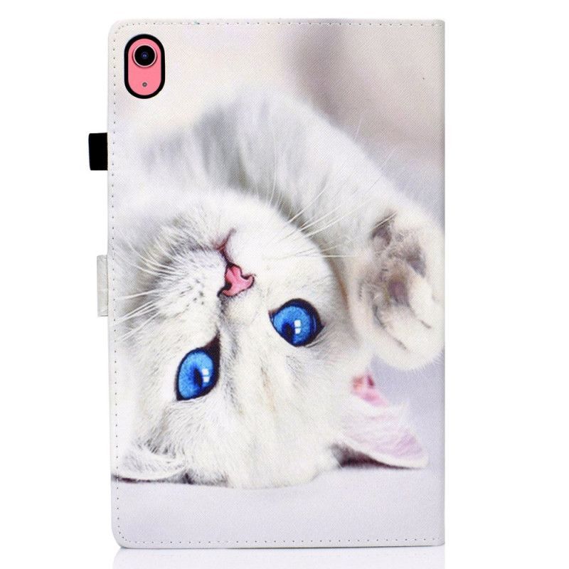 Housse iPad (2025) / 10.9" (2022) Chat Blanc aux Yeux Bleus