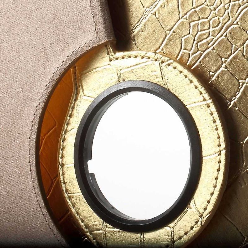 Housse iPad 9.7 2017 / 2018 Style Cuir Alligator - Doré