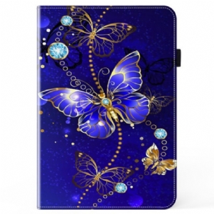 Étui Xiaomi Pad 7 / 7 Pro Papillons Bleus et Diamants