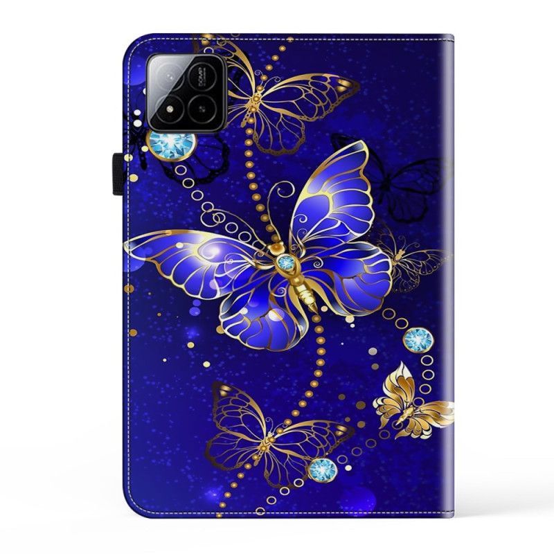 Étui Xiaomi Pad 7 / 7 Pro Papillons Bleus et Diamants