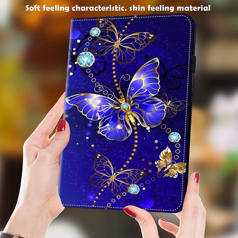 Étui Xiaomi Pad 7 / 7 Pro Papillons Bleus et Diamants