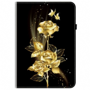 Housse Xiaomi Pad 7 / Pad 7 Pro Roses Dorées et Papillons