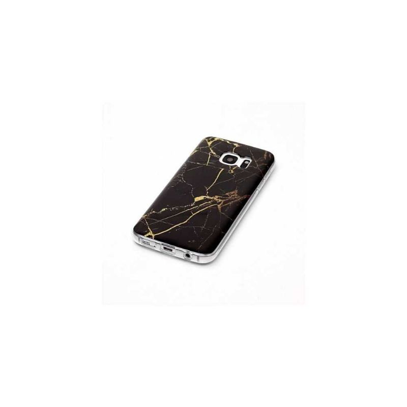 Coque Samsung Galaxy S7 Marbre - Noir / Or