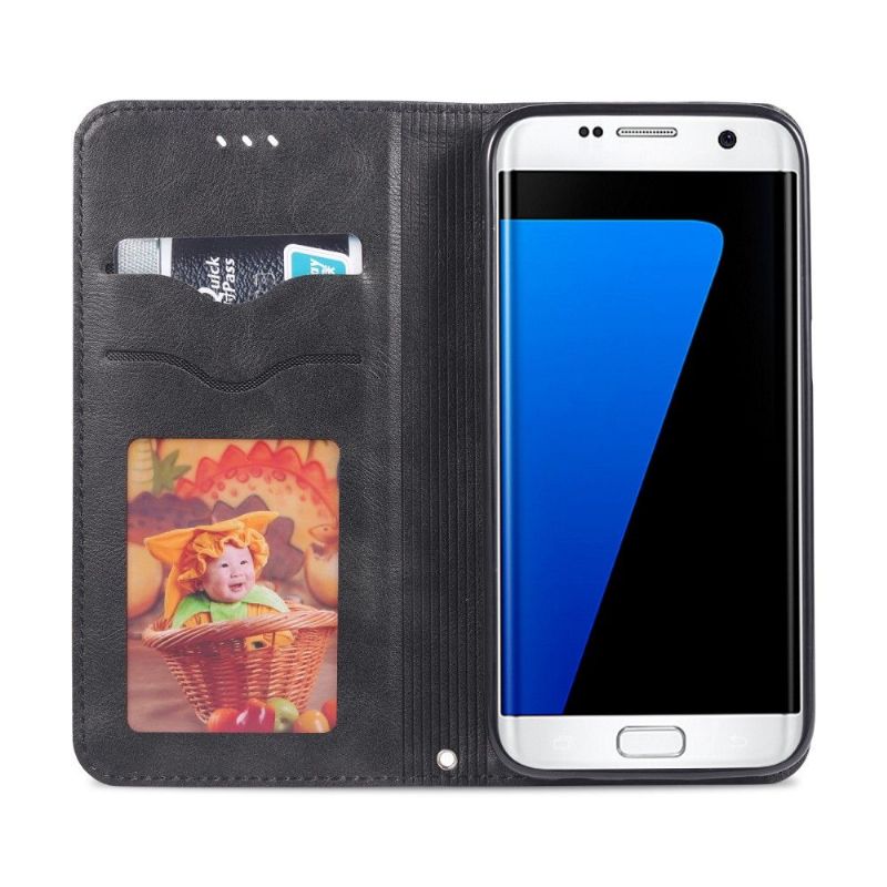 Samsung Galaxy S7 - Housse effet cuir rétro porte cartes