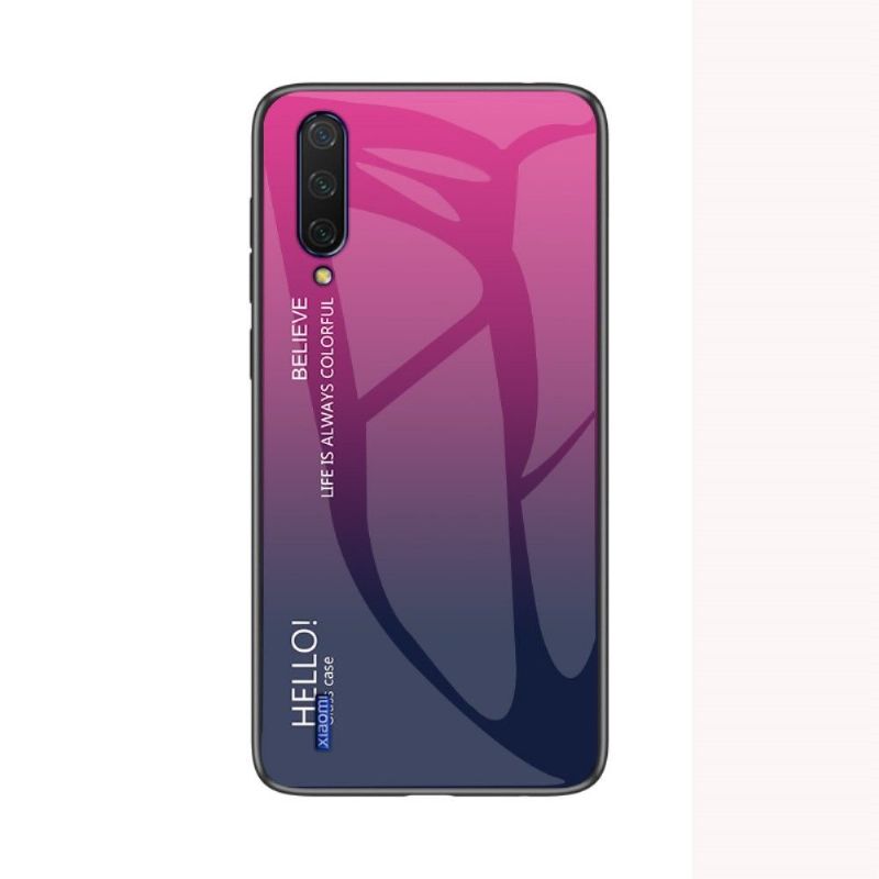 Coque Xiaomi Mi A3 dos en verre dégradé de couleurs