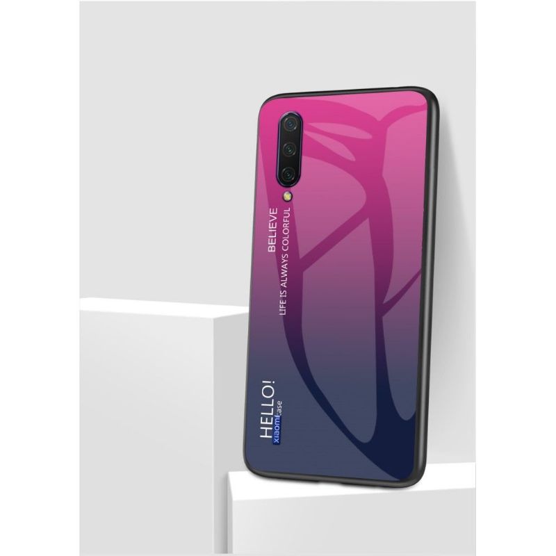 Coque Xiaomi Mi A3 dos en verre dégradé de couleurs