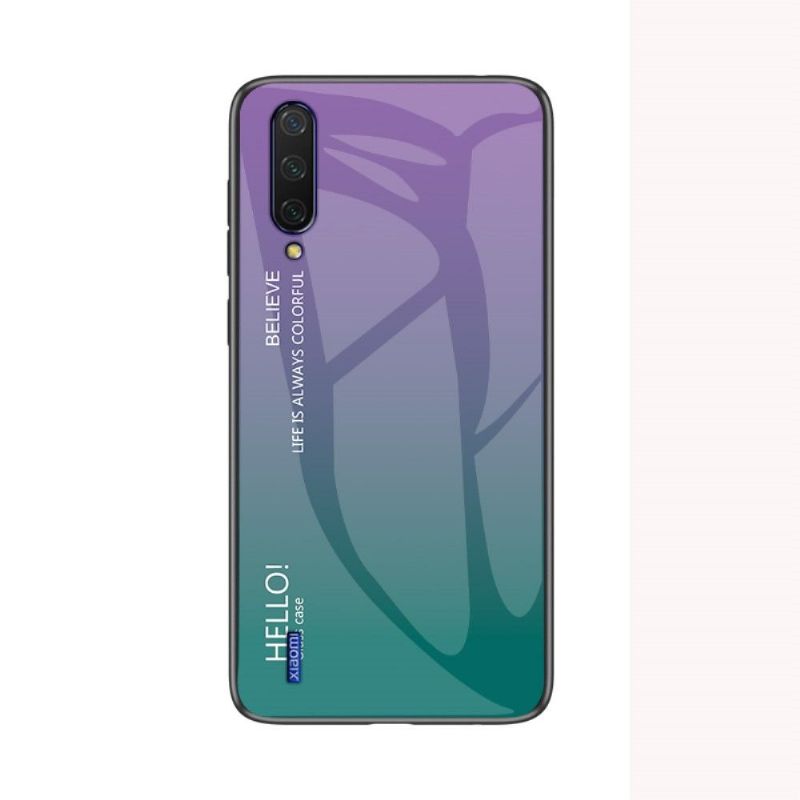 Coque Xiaomi Mi A3 dos en verre dégradé de couleurs