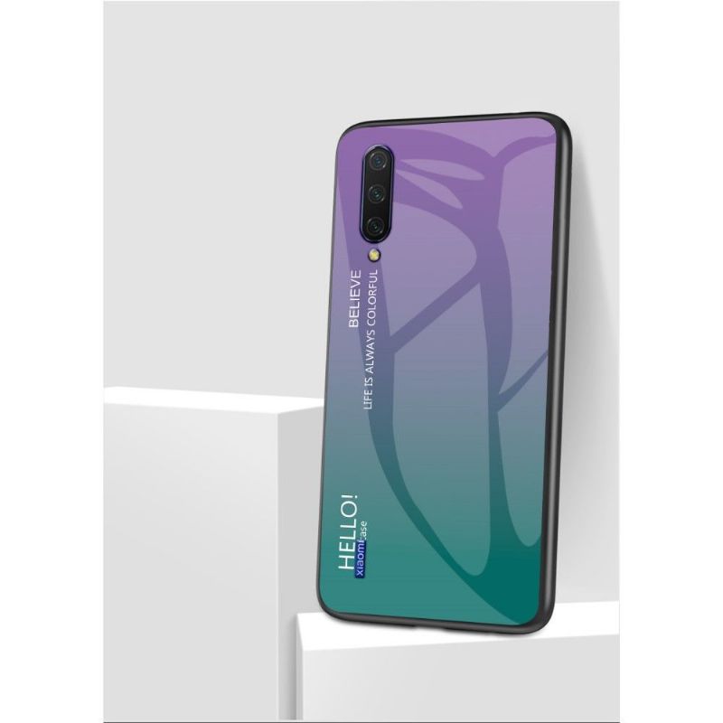 Coque Xiaomi Mi A3 dos en verre dégradé de couleurs