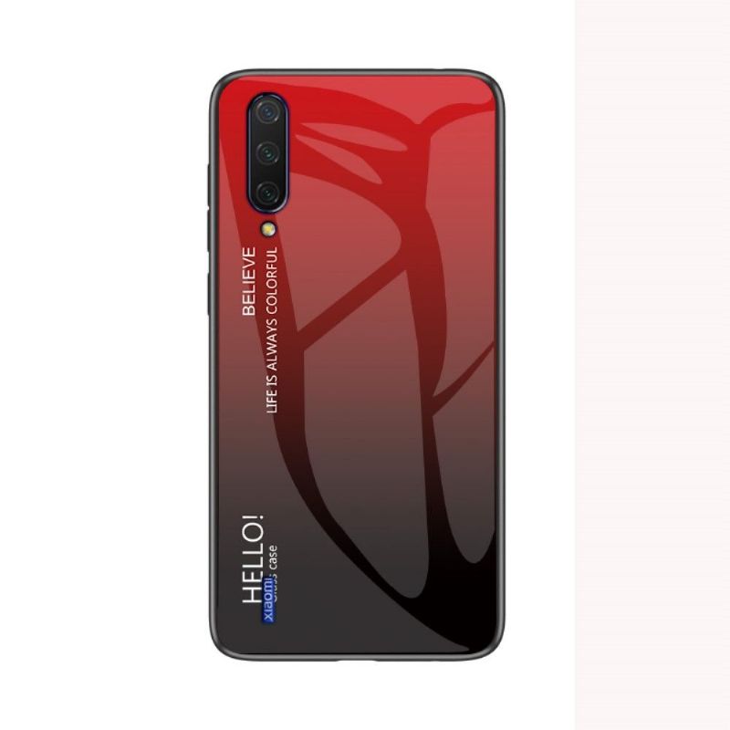 Coque Xiaomi Mi A3 dos en verre dégradé de couleurs