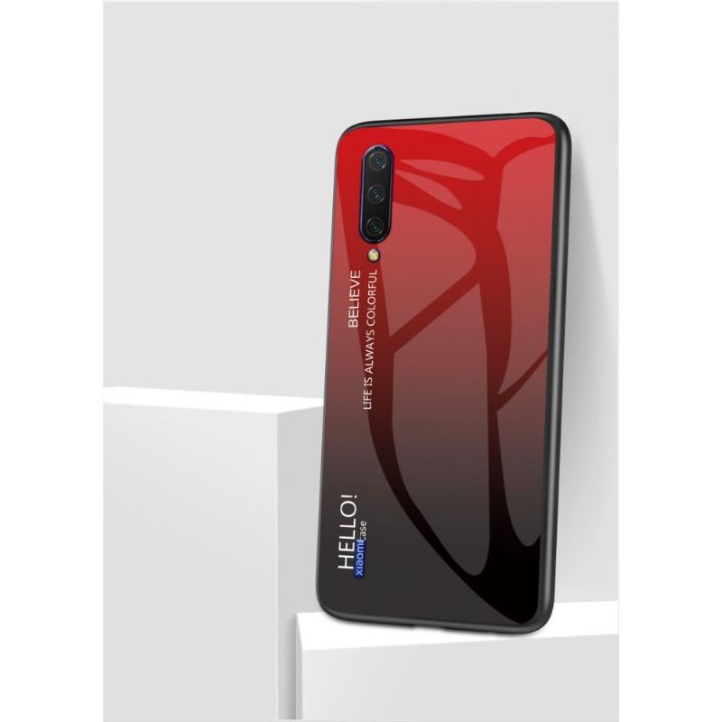 Coque Xiaomi Mi A3 dos en verre dégradé de couleurs