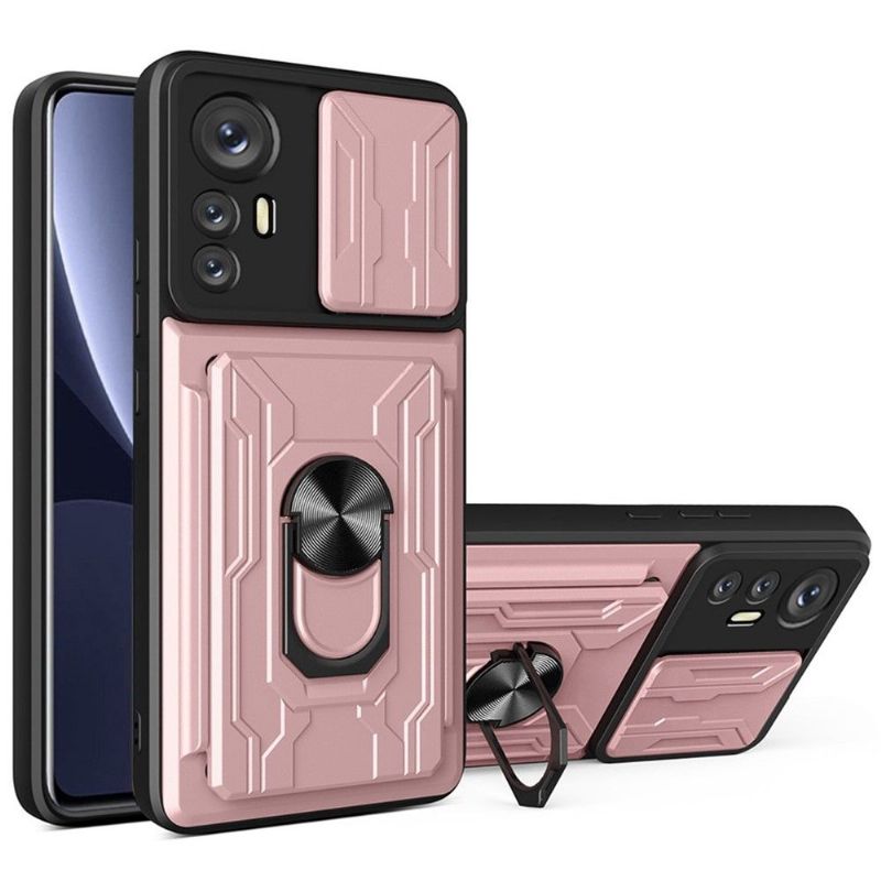 Coque Xiaomi 12 Pro Camera Slide Fonction Support + Porte-Carte