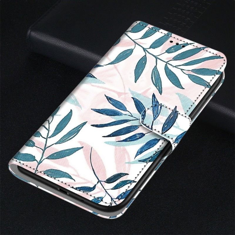 Housse Xiaomi 12 Pro Feuilles Vertes et Roses