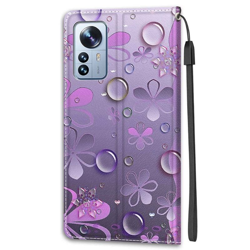 Housse Xiaomi 12 Pro Illustration fleurs violettes