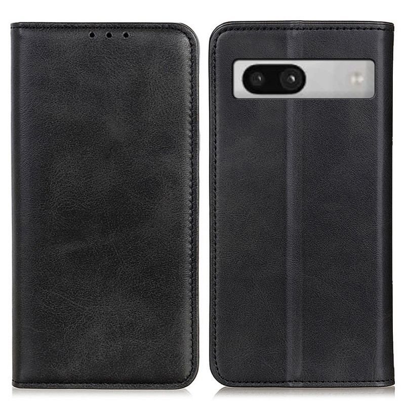 Flip Cover Google Pixel 7A Cuir Fendu Classique