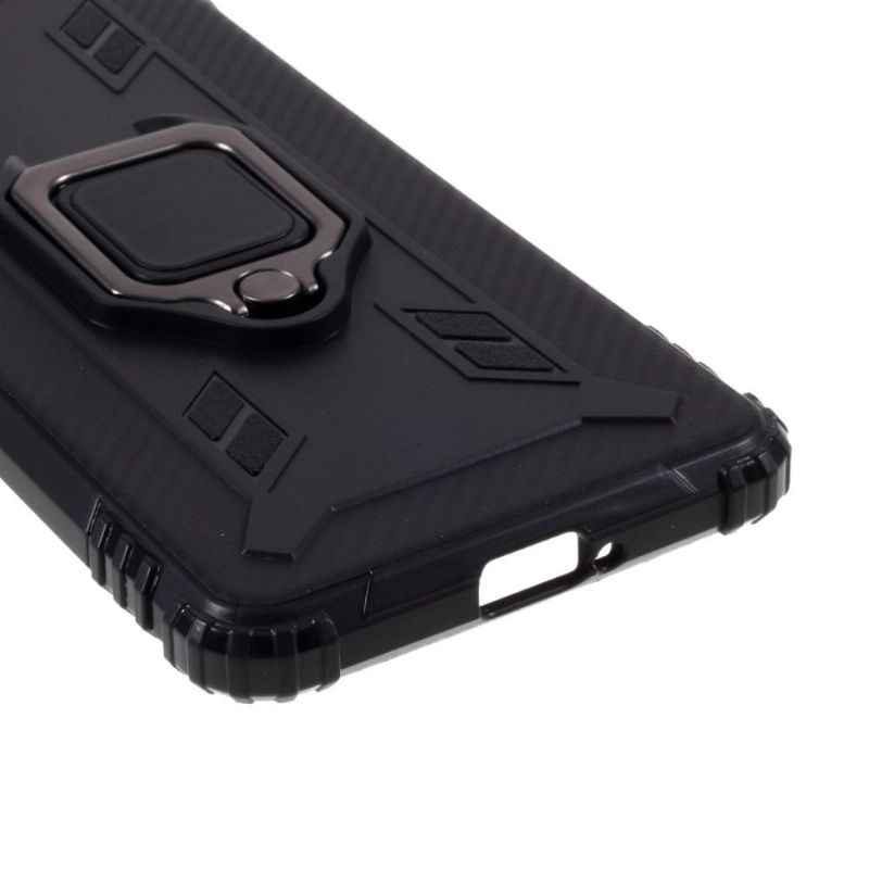 Coque Sony Xperia 10 II Aspect Carbone avec Anneau Support