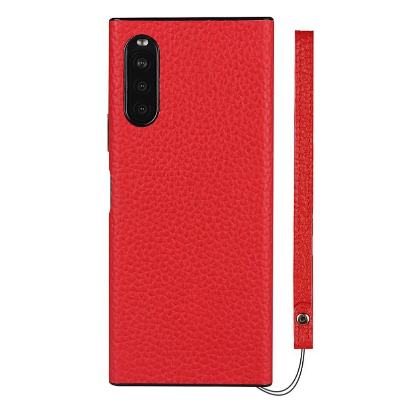 Coque Sony Xperia 10 II Effet Cuir avec Lanière